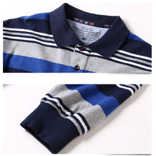 Load image into Gallery viewer, Men&#39;s Long Sleeved Striped Polo Shirt
