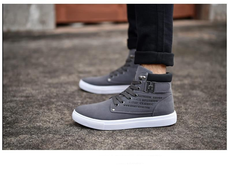 Men Casual High Ankle Canvas Shoes