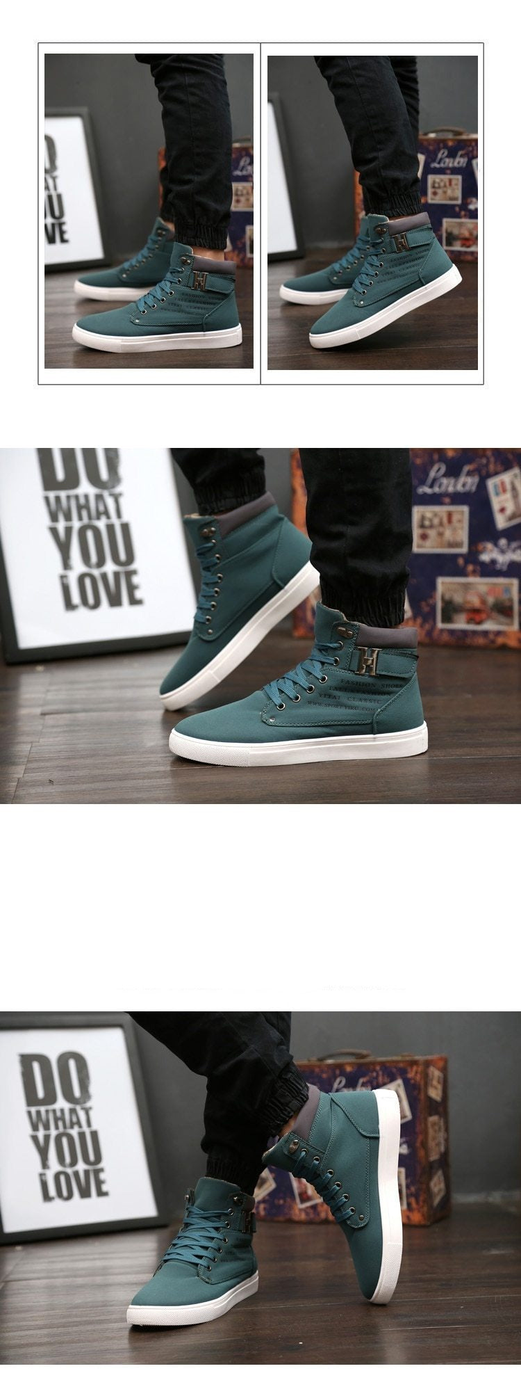 Men Casual High Ankle Canvas Shoes