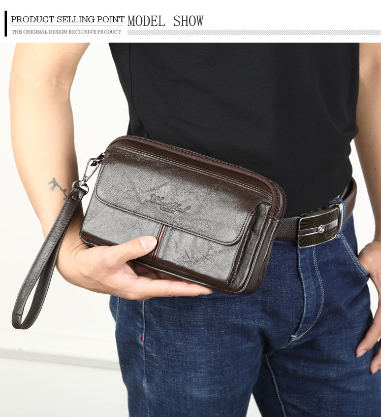 Men's Genuine Leather Clutch Bag