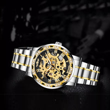Load image into Gallery viewer, Men’s Elegant  Transparent Hands Gear Movement Retro Mechanical Skeleton Wrist Watches

