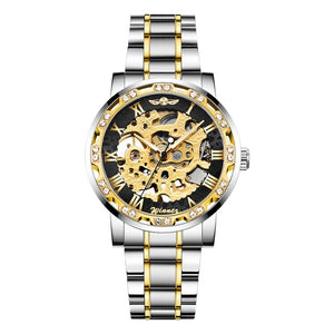 Men’s Elegant  Transparent Hands Gear Movement Retro Mechanical Skeleton Wrist Watches