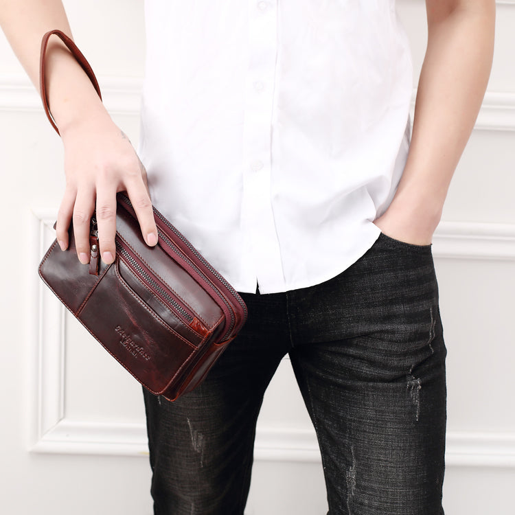 Men's Genuine Leather Clutch Bag