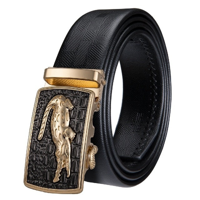 Trey Luxury Genuine Leather Automatic Buckle Belt