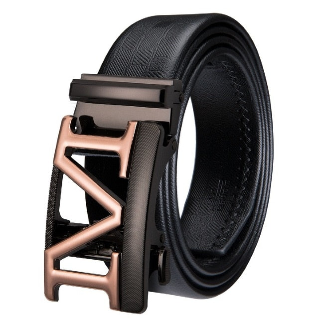 Trey Luxury Genuine Leather Automatic Buckle Belt