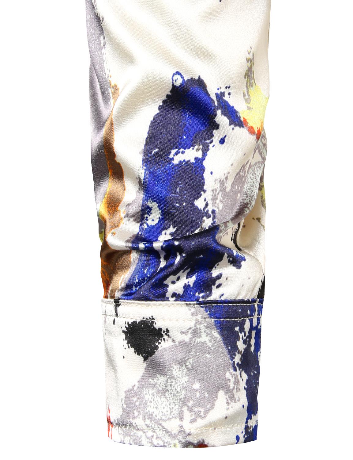 Men's Silk Splashing Ink Print Shirt