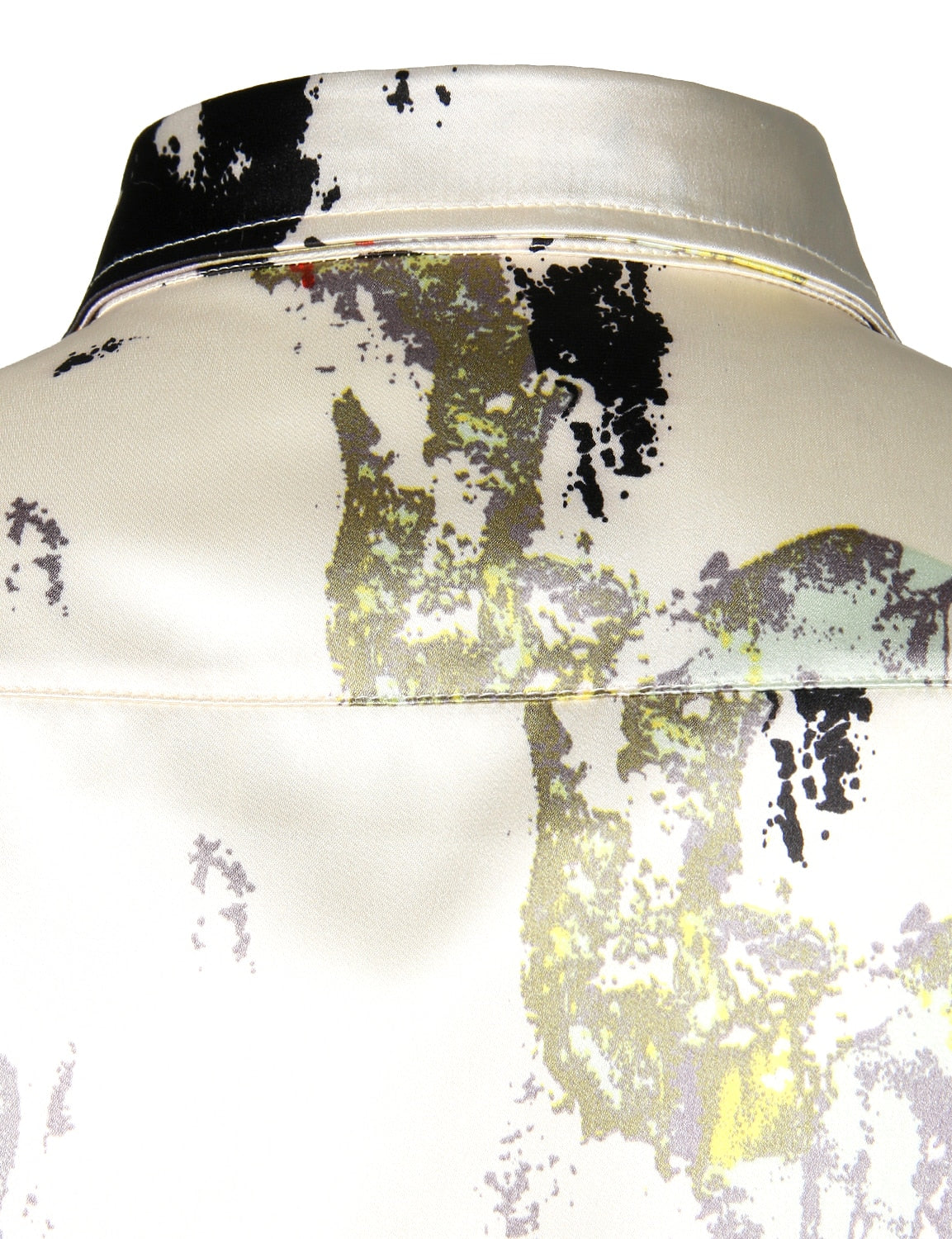 Men's Silk Splashing Ink Print Shirt