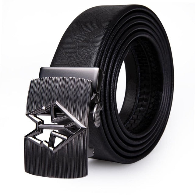 Trey Luxury Genuine Leather Automatic Buckle Belt