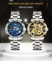 Load image into Gallery viewer, Men’s Elegant  Transparent Hands Gear Movement Retro Mechanical Skeleton Wrist Watches
