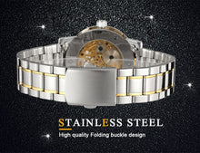 Load image into Gallery viewer, Men’s Elegant  Transparent Hands Gear Movement Retro Mechanical Skeleton Wrist Watches
