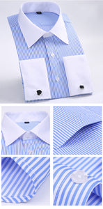 Men's Formal Luxury Striped Cufflinks Shirt