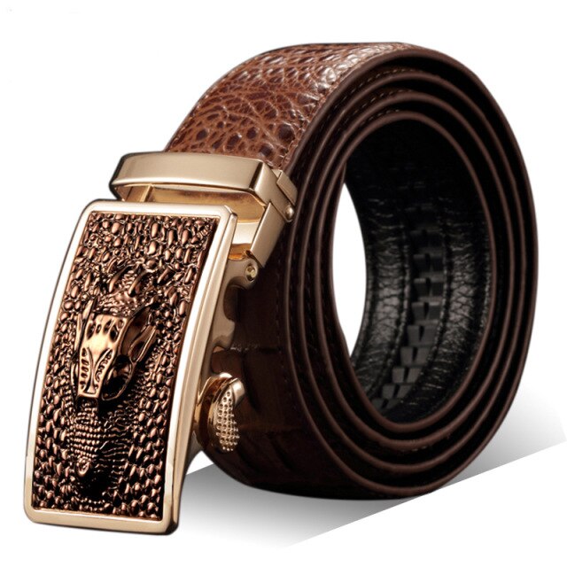 Faux Leather Automatic Buckle Belt