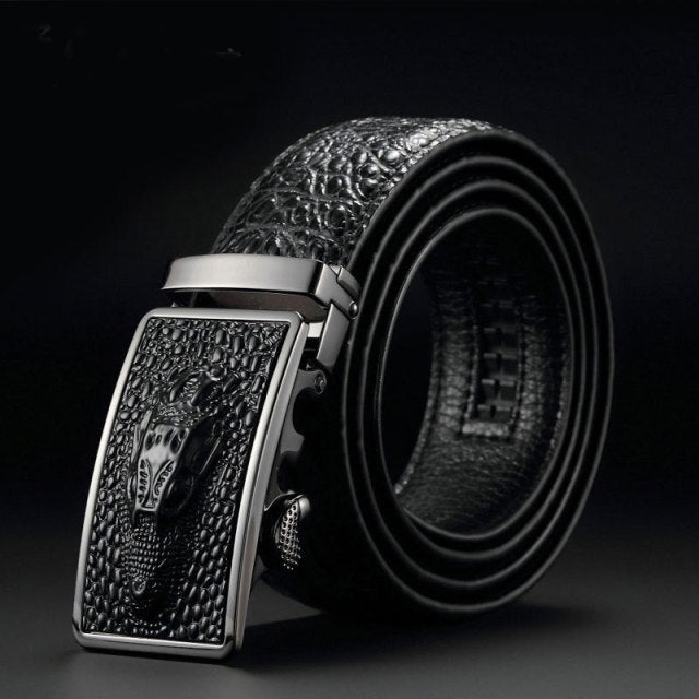 Faux Leather Automatic Buckle Belt