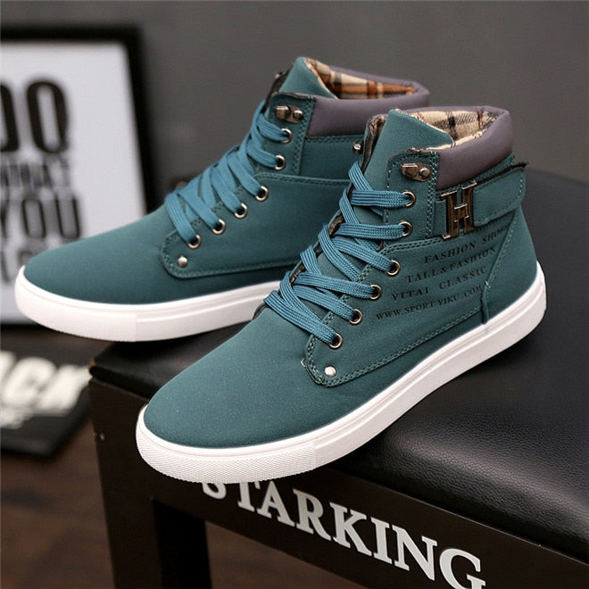 Men Casual High Ankle Canvas Shoes