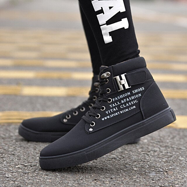 Men Casual High Ankle Canvas Shoes