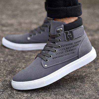 Men Casual High Ankle Canvas Shoes