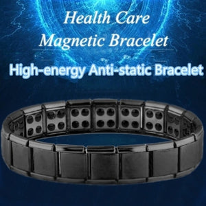 Unisex Stainless Steel Black Germanium Magnetic Bracelet Energy Jewelry