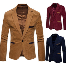 Load image into Gallery viewer, Vinson Casual Corduroy Slim Suit Jacket
