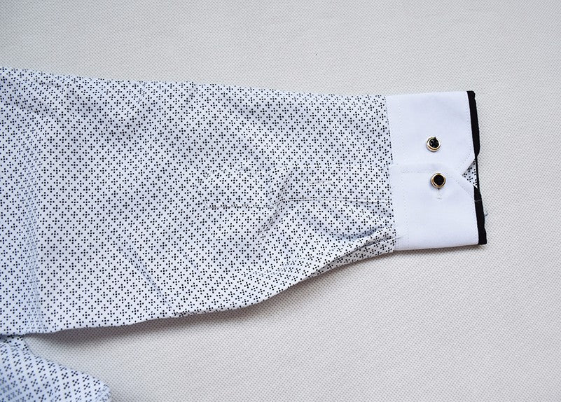 Men's Printed Square Collar Cotton Shirt