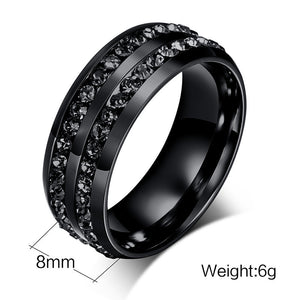 UNISEX Punk Vintage Black Stainless Steel Ring