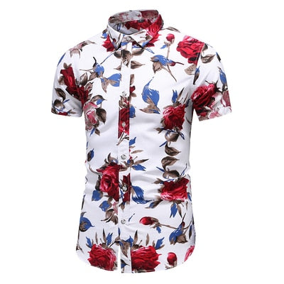 StylishEase™ - Men's Casual Floral Slim Fit Shirt