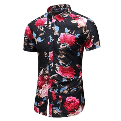 StylishEase™ - Men's Casual Floral Slim Fit Shirt