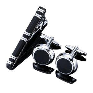 Deniz Cufflinks-Necktie Clip Set