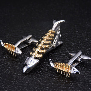 Deniz Cufflinks-Necktie Clip Set