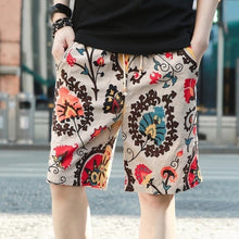 Load image into Gallery viewer, Summer 2020 Casual Shorts Men Floral Printed  Men Shorts Men Shorts Streetwear Cotton Linen Beach Fashion
