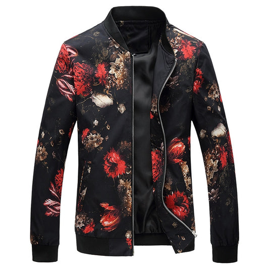 Ken Floral Slim Fit Casual Jackets