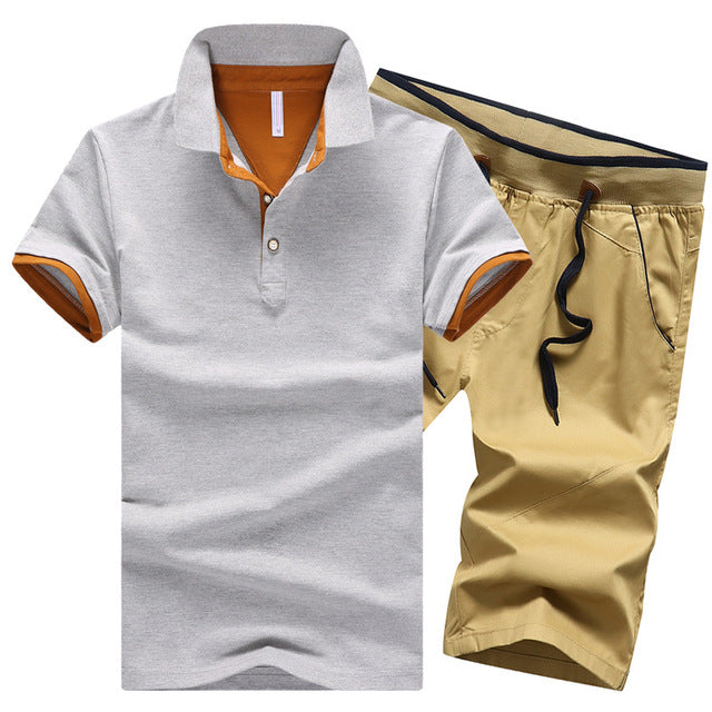 Men Casual Summer Solid Slim Fit Tracksuit