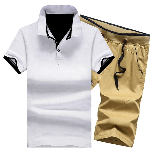 Men Casual Summer Solid Slim Fit Tracksuit