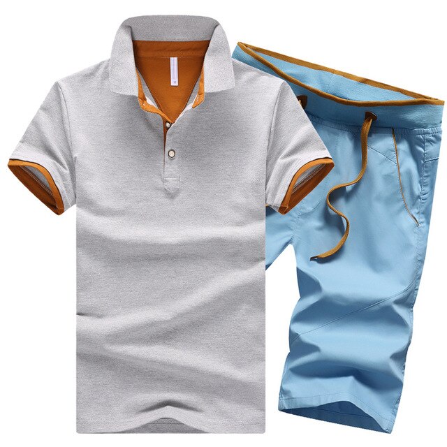 Men Casual Summer Solid Slim Fit Tracksuit