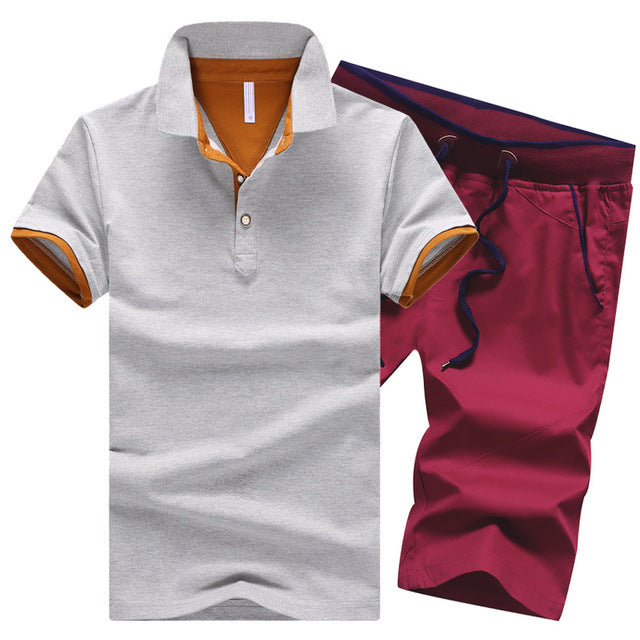 Men Casual Summer Solid Slim Fit Tracksuit