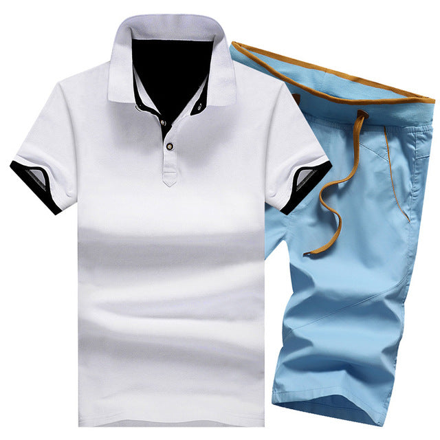 Men Casual Summer Solid Slim Fit Tracksuit