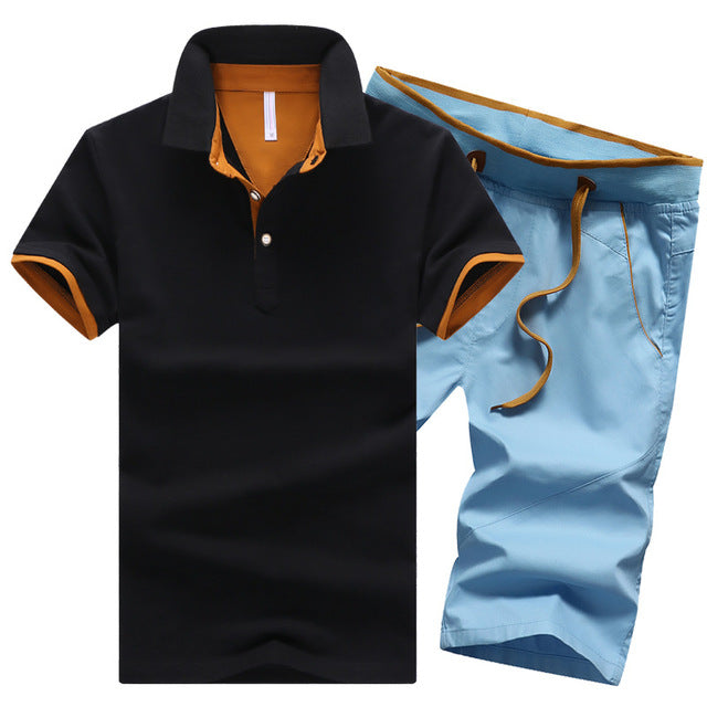 Men Casual Summer Solid Slim Fit Tracksuit