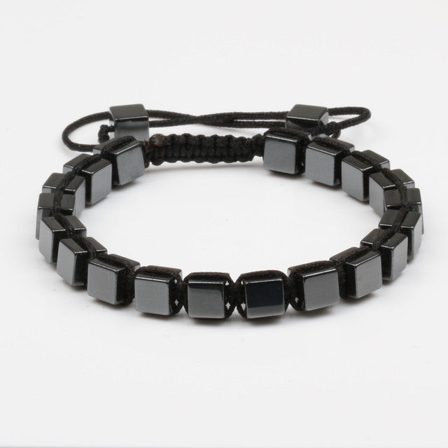 Classic Bracelet Square Hematite Wave Bangle