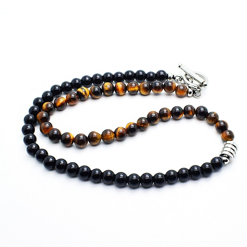 Osi Natural Tiger Eye Stone Bead Necklace