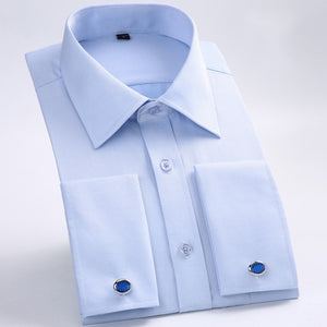 Men's Formal Luxury Striped Cufflinks Shirt