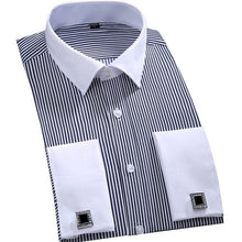 Load image into Gallery viewer, Men&#39;s Formal Luxury Striped Cufflinks Shirt
