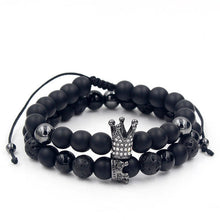 Load image into Gallery viewer, Crown Charms Stone Beads Men Couple Bracelets Jewelry
