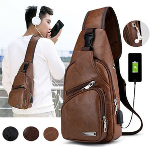 USB Sling Biker Satchel