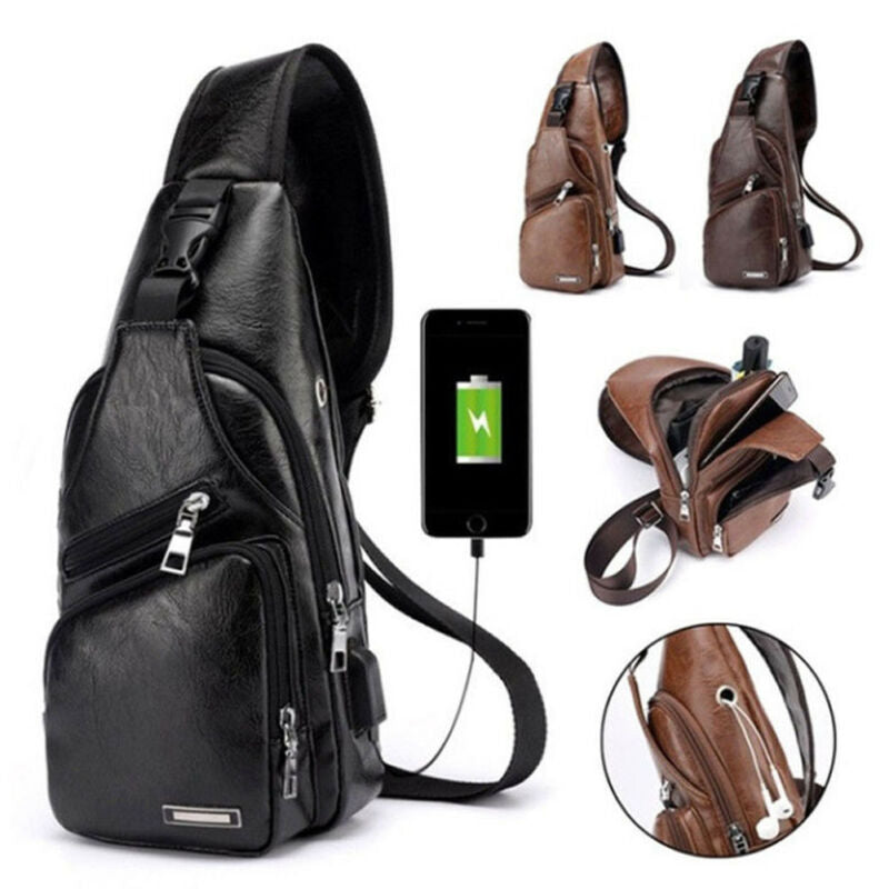 USB Sling Biker Satchel