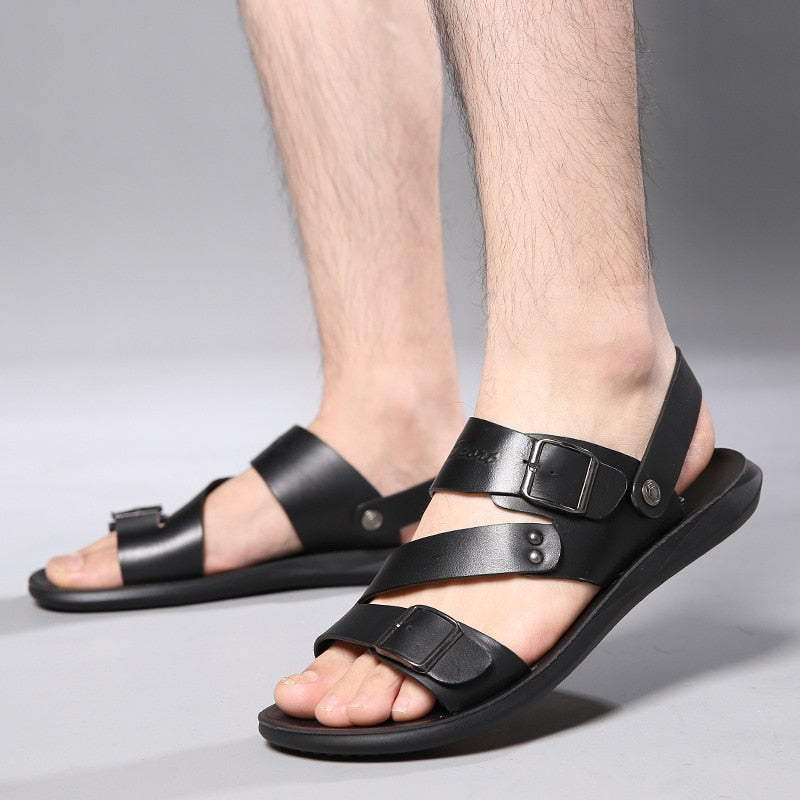 BreezeWalk™ - Men's Genuine Leather Barefoot Sandals