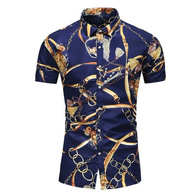 StylishEase™ - Men's Casual Floral Slim Fit Shirt