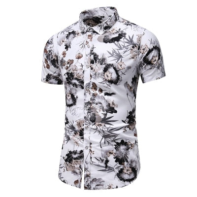 StylishEase™ - Men's Casual Floral Slim Fit Shirt