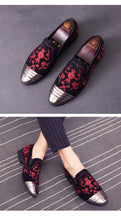 Load image into Gallery viewer, Gold Top Italian Handmade Velvet Loafers
