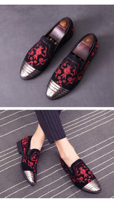 Gold Top Italian Handmade Velvet Loafers