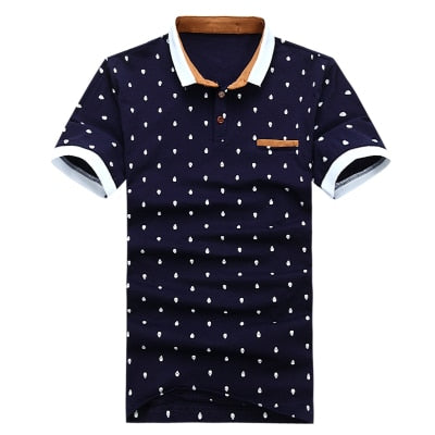 Men's Skull Dots Print Polo Shirt