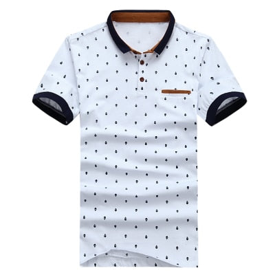 Men's Skull Dots Print Polo Shirt